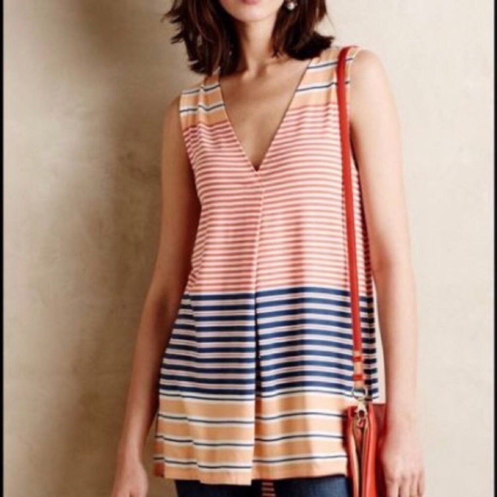 {Anthropologie}Deletta Crescent Striped Tunic Tank